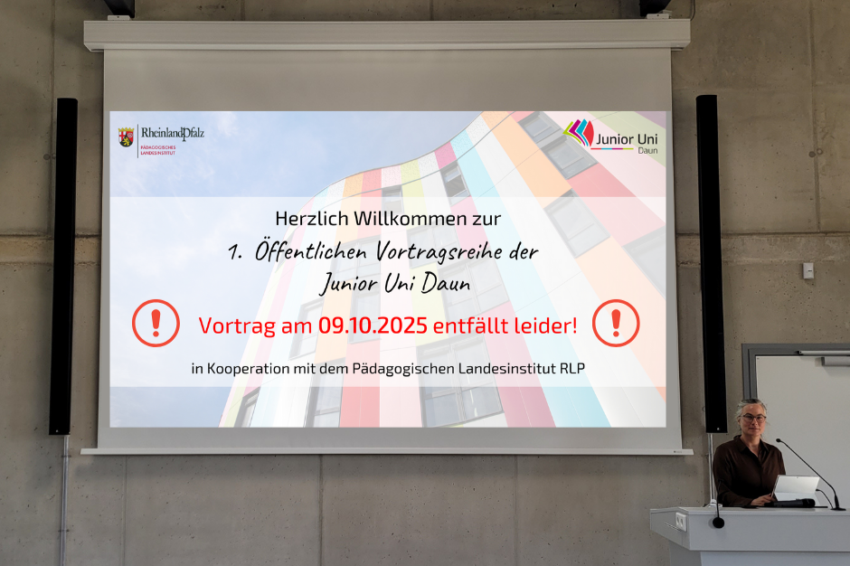 Vortrag am 09.10.2025 entfällt leider