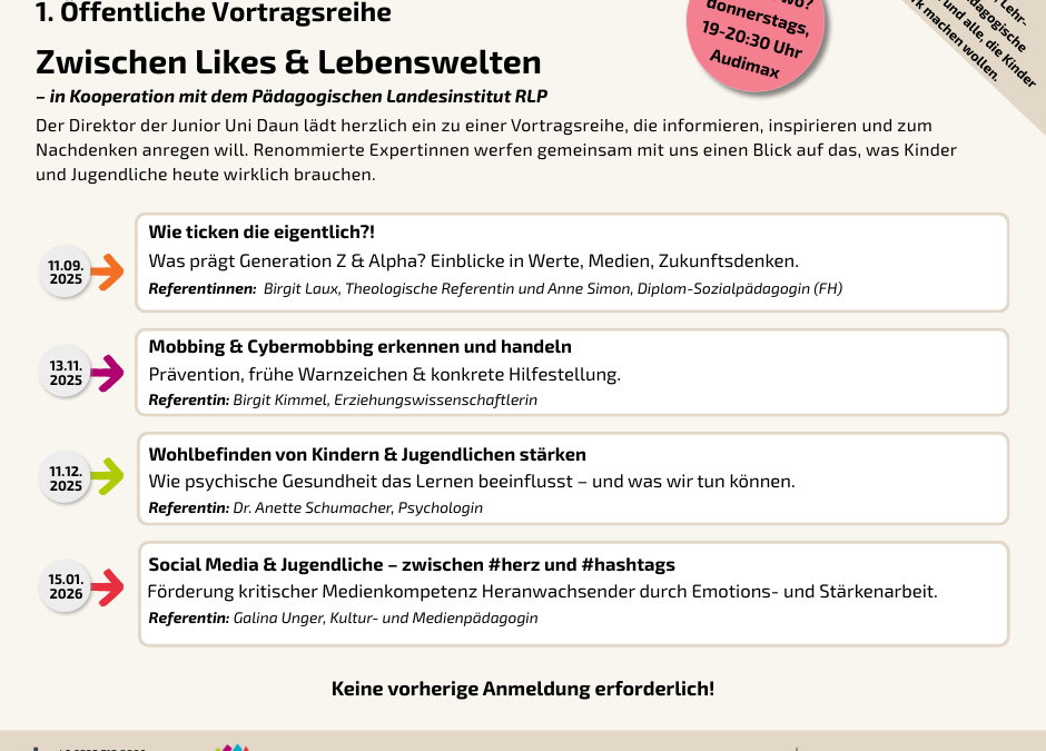 Zwischen Likes & Lebenswelten – Neue Vortragsreihe an der Junior Uni Daun